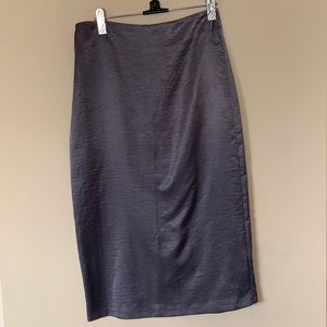 Topshop Satin Grey/Heather Slip Skirt